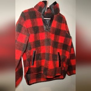Abercrombie & Fitch Red Buffalo Plaid Pullover